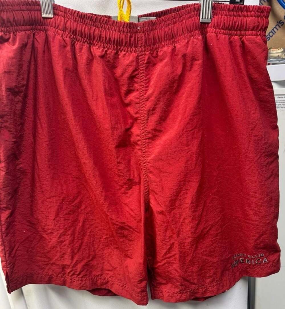 Perry Ellis America Active Vintage Nylon Athletic Swim Shorts